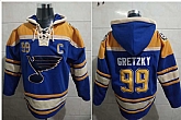 Blues 99 Wayne Gretzky Blue All Stitched Pullover Hoodie,baseball caps,new era cap wholesale,wholesale hats